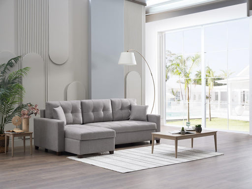 Mocca Dupont Gray Storage Sleeper Sectional from Bellona - Luna Furniture