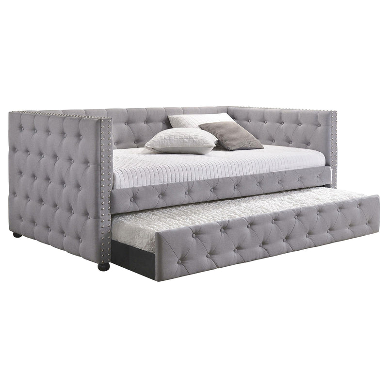 Mockern Upholstered Twin Daybed with Trundle Grey - 302161