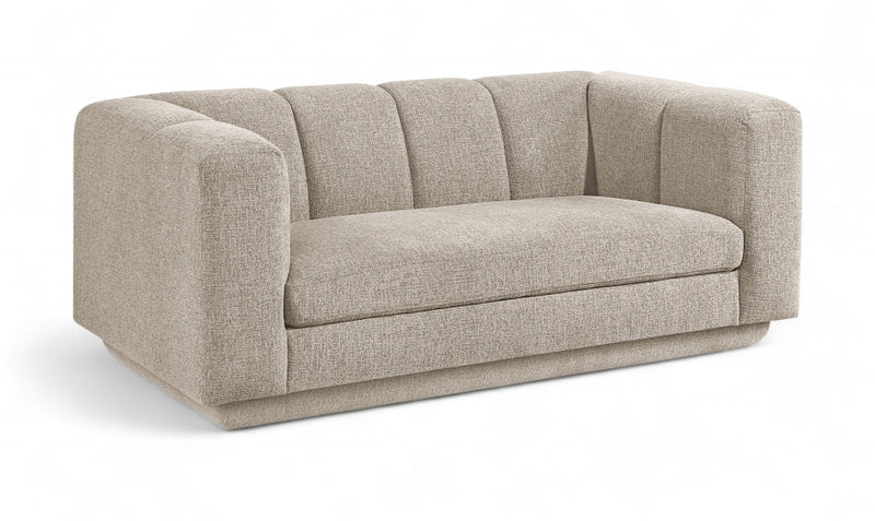Modari 70.25" Fabric Upholstered Loveseat in Beige - 143Beige-L