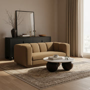 Modari 70.25" Fabric Upholstered Loveseat in Brown - 143Brown-L