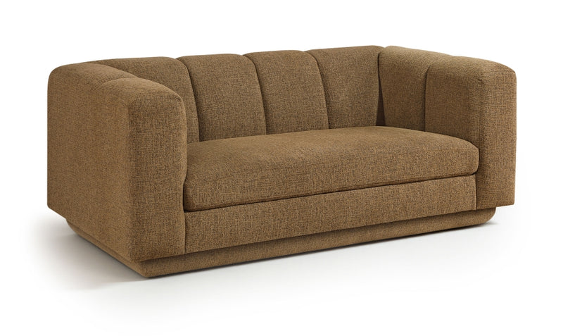 Modari 70.25" Fabric Upholstered Loveseat in Brown - 143Brown-L