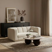 Modari 70.25" Fabric Upholstered Loveseat in Cream - 143Cream-L