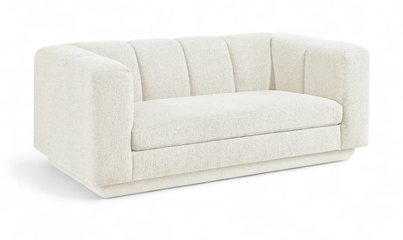 Modari 70.25" Fabric Upholstered Loveseat in Cream - 143Cream-L