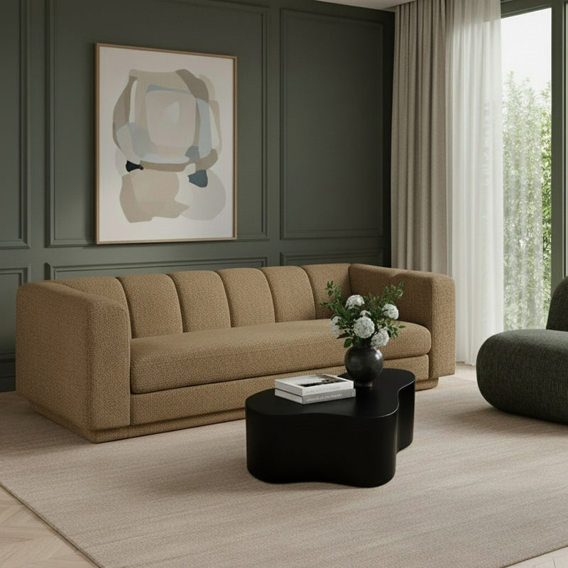 Modari 95" Fabric Upholstered Sofa in Brown - 143Brown-S