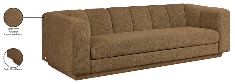 Modari 95" Fabric Upholstered Sofa in Brown - 143Brown-S