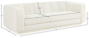 Modari 95" Fabric Upholstered Sofa in Cream - 143Cream-S