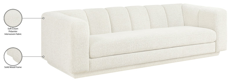 Modari 95" Fabric Upholstered Sofa in Cream - 143Cream-S