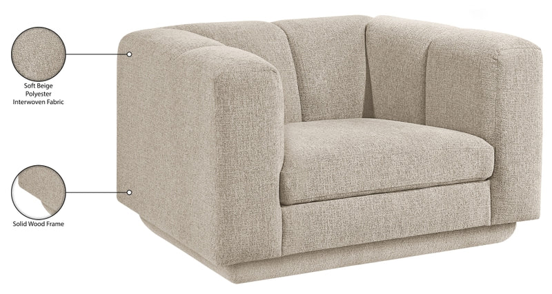 Modari Fabric Upholstered Chair in Beige - 143Beige-C