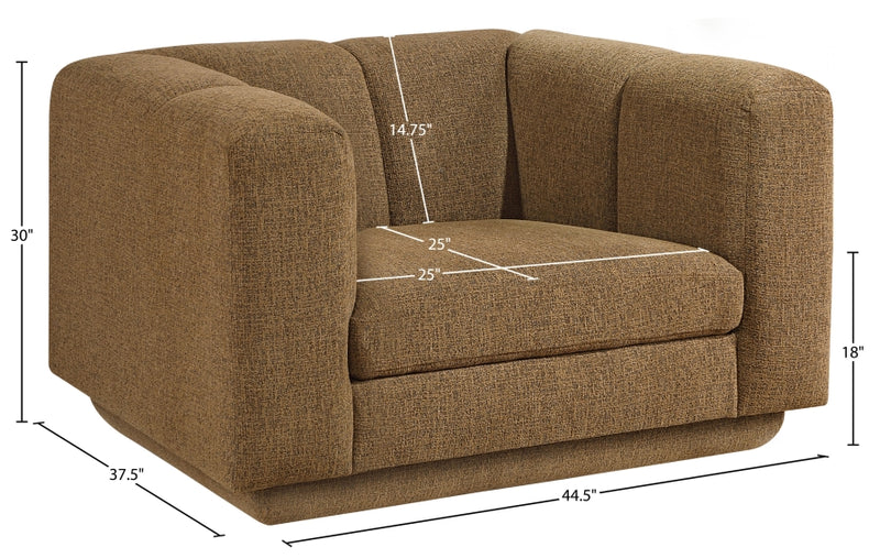 Modari Fabric Upholstered Chair in Brown - 143Brown-C