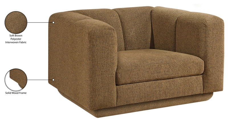 Modari Fabric Upholstered Chair in Brown - 143Brown-C