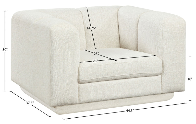 Modari Fabric Upholstered Chair in Cream - 143Cream-C