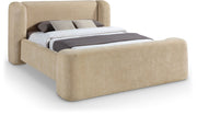 Modena Chenille Fabric Upholstered Full Bed in Beige - ModenaBeige-F