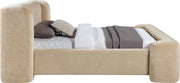 Modena Chenille Fabric Upholstered Full Bed in Beige - ModenaBeige-F
