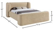 Modena Chenille Fabric Upholstered Full Bed in Beige - ModenaBeige-F
