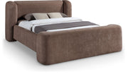Modena Chenille Fabric Upholstered Full Bed in Brown - ModenaBrown-F
