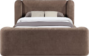 Modena Chenille Fabric Upholstered Full Bed in Brown - ModenaBrown-F