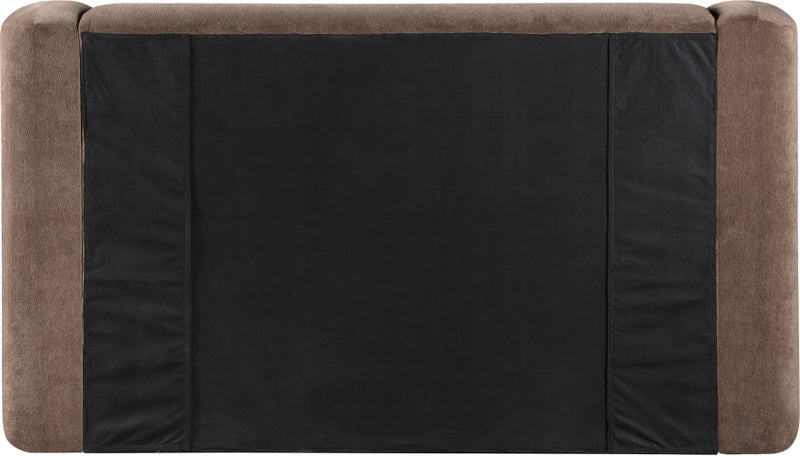 Modena Chenille Fabric Upholstered Full Bed in Brown - ModenaBrown-F