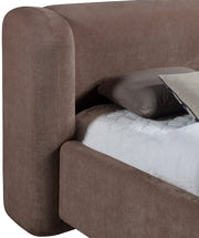 Modena Chenille Fabric Upholstered Full Bed in Brown - ModenaBrown-F