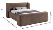 Modena Chenille Fabric Upholstered Full Bed in Brown - ModenaBrown-F