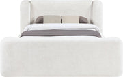 Modena Chenille Fabric Upholstered Full Bed in Cream - ModenaCream-F