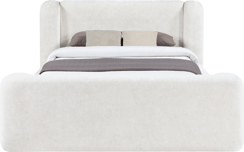 Modena Chenille Fabric Upholstered Full Bed in Cream - ModenaCream-F