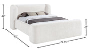 Modena Chenille Fabric Upholstered Full Bed in Cream - ModenaCream-F