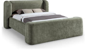 Modena Chenille Fabric Upholstered Full Bed in Green - ModenaGreen-F