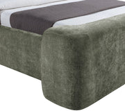 Modena Chenille Fabric Upholstered Full Bed in Green - ModenaGreen-F