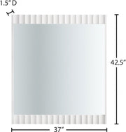 Modernist Wood Veneer And Stainless Steel Base Mirror in White - 801White-M