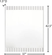 Modernist Wood Veneer Framed Mirror in White - 802White-M