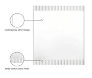 Modernist Wood Veneer Framed Mirror in White - 802White-M