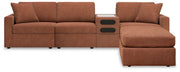 Modmax 4-Piece Sectional with Ottoman in Spice - PKG020740