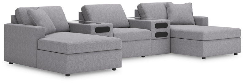 Modmax Granite 5-Piece Sectional with Chaise and Audio Console - 92104S47