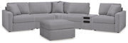 Modmax Granite 6-Piece Sectional and Oversized Accent Ottoman - 92104U25