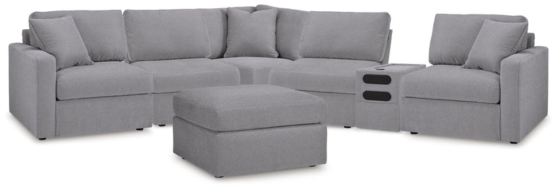 Modmax Granite 6-Piece Sectional and Oversized Accent Ottoman - 92104U25
