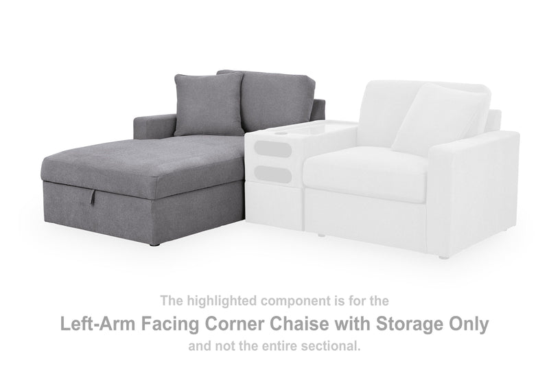 Modmax Granite Left-Arm Facing Corner Chaise with Storage - 9210416S