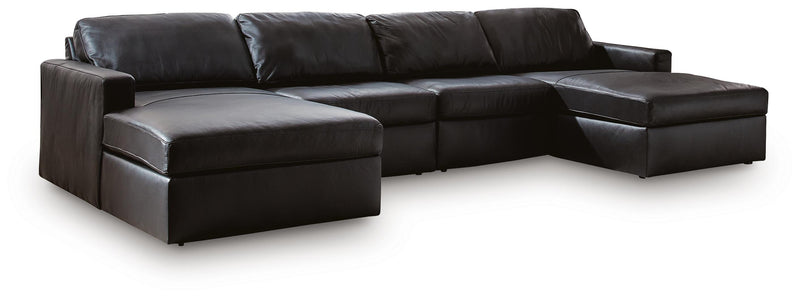 Modmax II Black 4-Piece Double Chaise Sectional - 74305S19