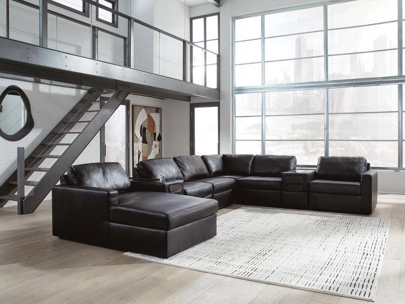 Modmax II Black 8-Piece Sectional with Chaise and Audio Consoles - 74305S47