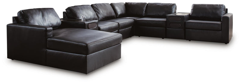Modmax II Black 8-Piece Sectional with Chaise and Audio Consoles - 74305S47
