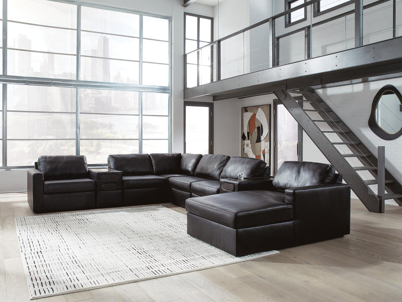 Modmax II Black 8-Piece Sectional with Chaise and Audio Consoles - 74305S48