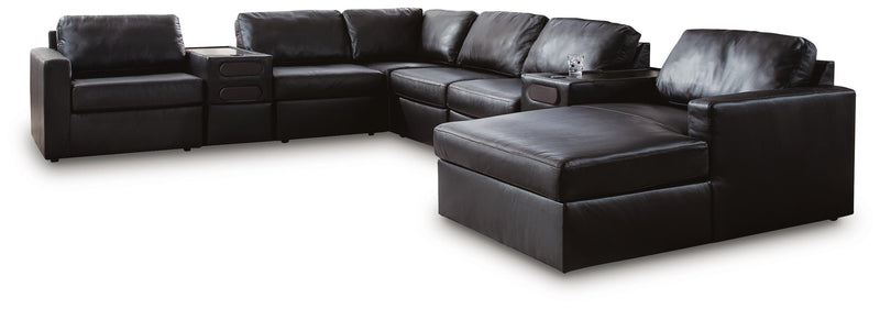 Modmax II Black 8-Piece Sectional with Chaise and Audio Consoles - 74305S48