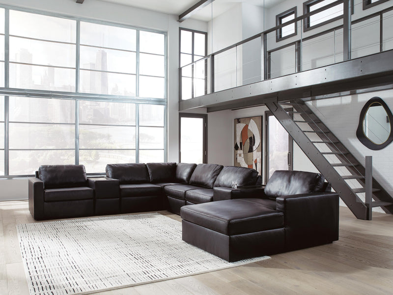 Modmax II Black 8-Piece Sectional with Chaise and Storage Consoles - 74305S42