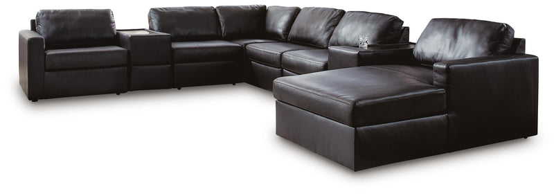 Modmax II Black 8-Piece Sectional with Chaise and Storage Consoles - 74305S42