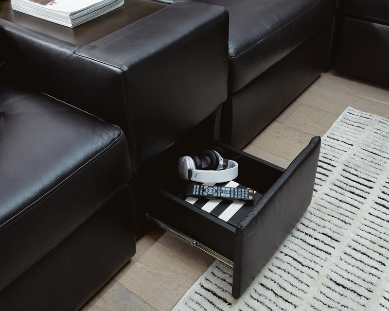 Modmax II Black 8-Piece Sectional with Chaise and Storage Consoles - 74305S42