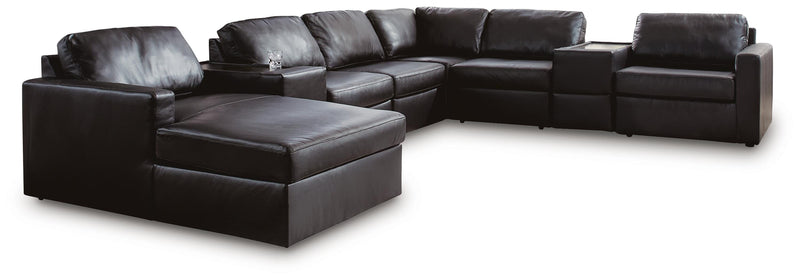 Modmax II Black 8-Piece Sectional with Chaise and Storage Consoles - 74305S43