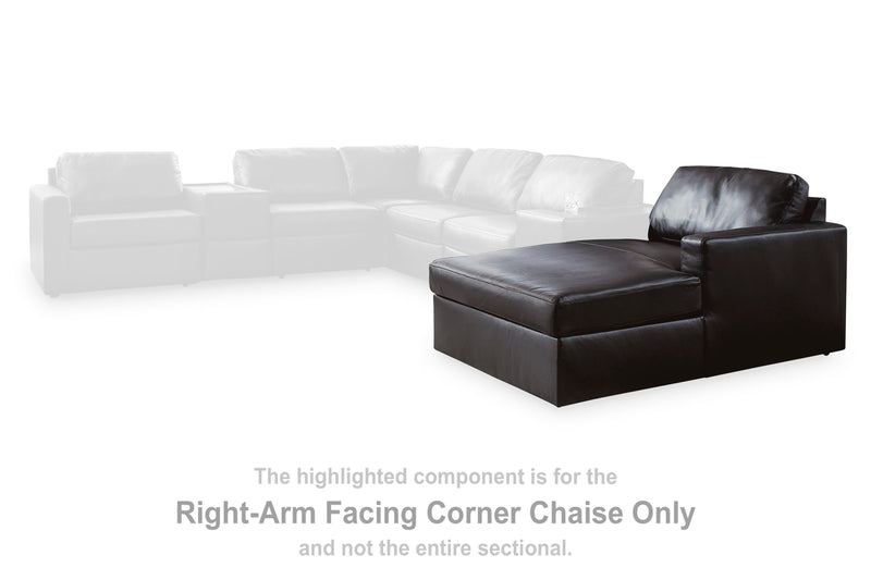 Modmax II Black Right-Arm Facing Corner Chaise - 7430517