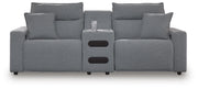 Modmax II Salt and Pepper 3-Piece Power Reclining Sectional with Audio Console - 65906S2