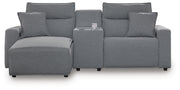Modmax II Salt and Pepper 3-Piece Power Reclining Sectional with Chaise and Console - 65906S17