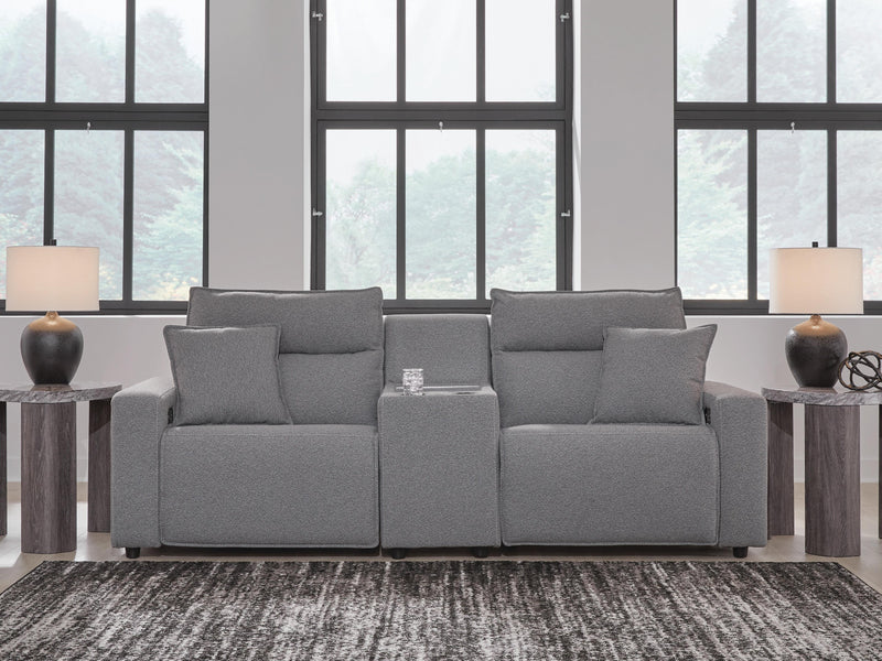 Modmax II Salt and Pepper 3-Piece Power Reclining Sectional with Console - 65906S3