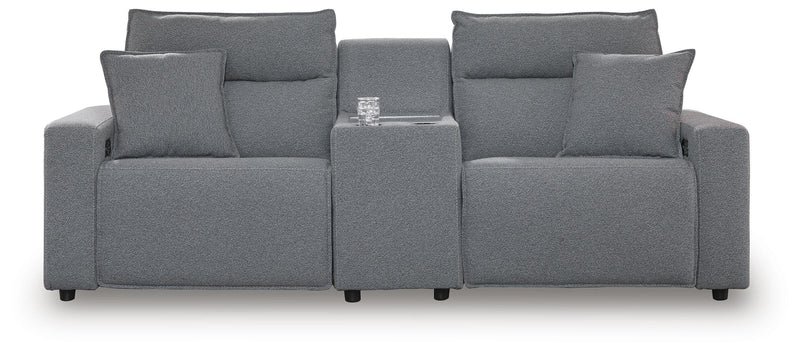 Modmax II Salt and Pepper 3-Piece Power Reclining Sectional with Console - 65906S3
